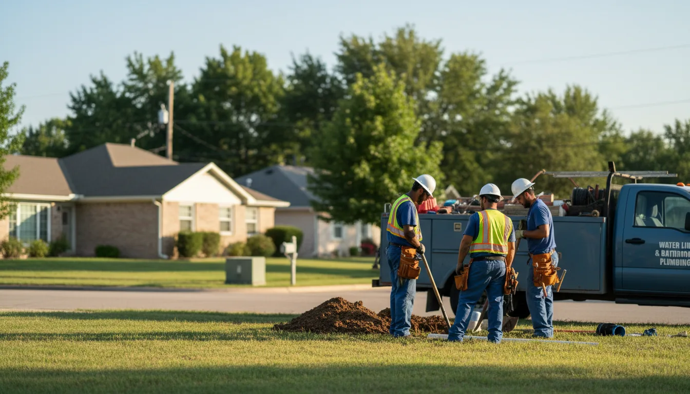 Residential water line and bathroom plumbing service in Spade, TX